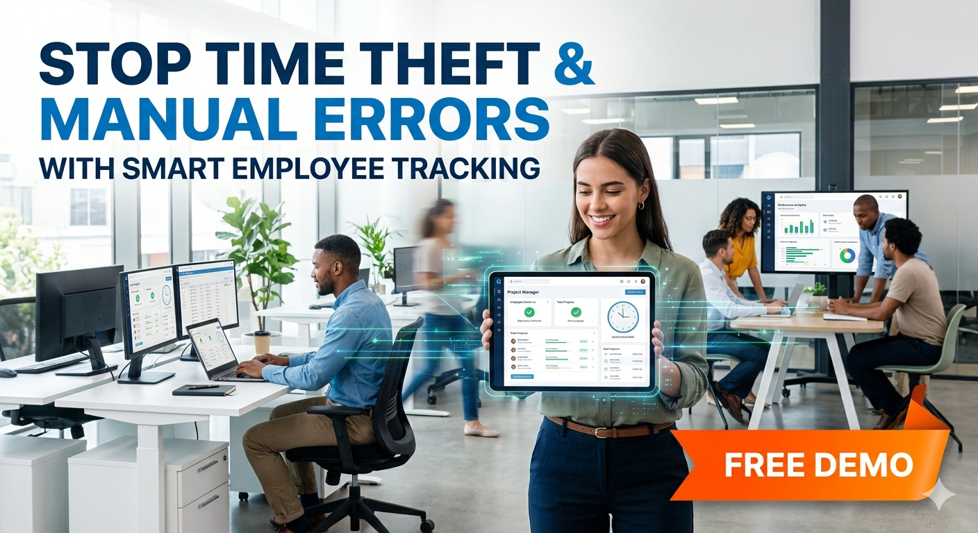 Stop Time Theft & Manual Errors with Smart Employee Tracking - free demo