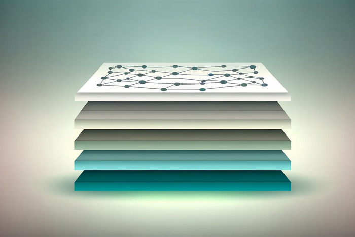 Abstract visualization of a distributed compute network